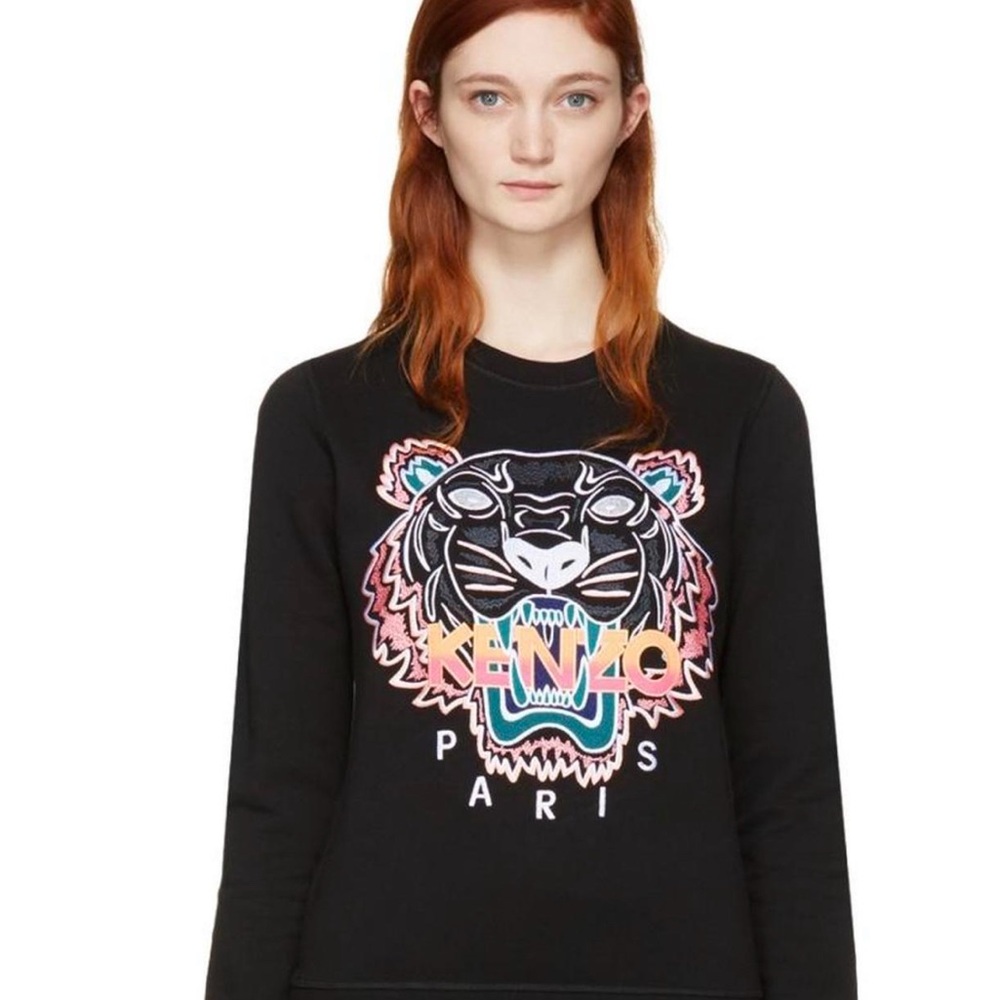 Kenzo Black Graphic Long Sleeve Hoodie